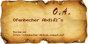 Ofenbecher Abdiás névjegykártya